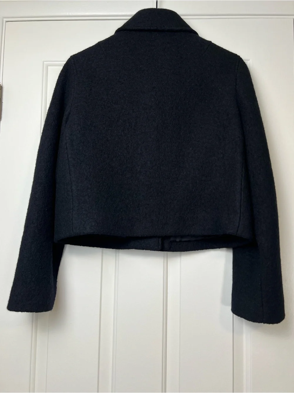 Coach Black Cropped Short Wool Coat Bouclé (Size XS)